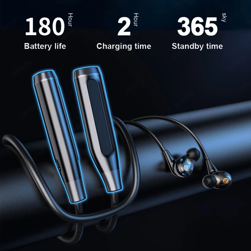 Auriculares inalámbricos con banda para el cuello, audífonos con Bluetooth, batería de larga duración de 180 horas, con micrófono, Auriculares deportivos de alta calidad - imagen 3