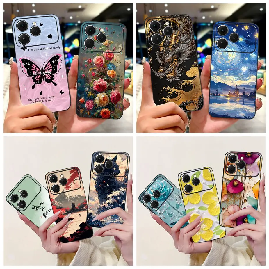 Para Tecno Spark 40 4G funda Spark 40C funda de teléfono pintada de lujo a la moda para Tecno Spark 40 Pro Plus Spark40 Pro + carcasa suave