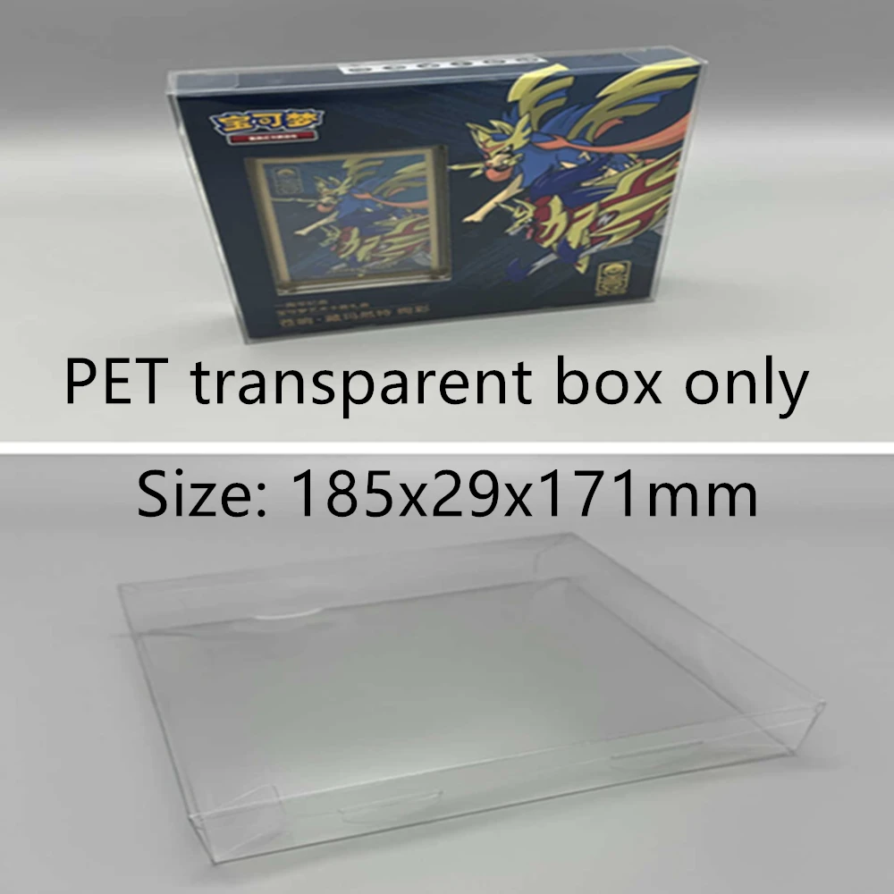 Caja de almacenamiento transparente a prueba de polvo para juego de cartas coleccionables de Pokémon, fundas para tarjetas de 1er aniversario, funda protectora de plástico para PTCG