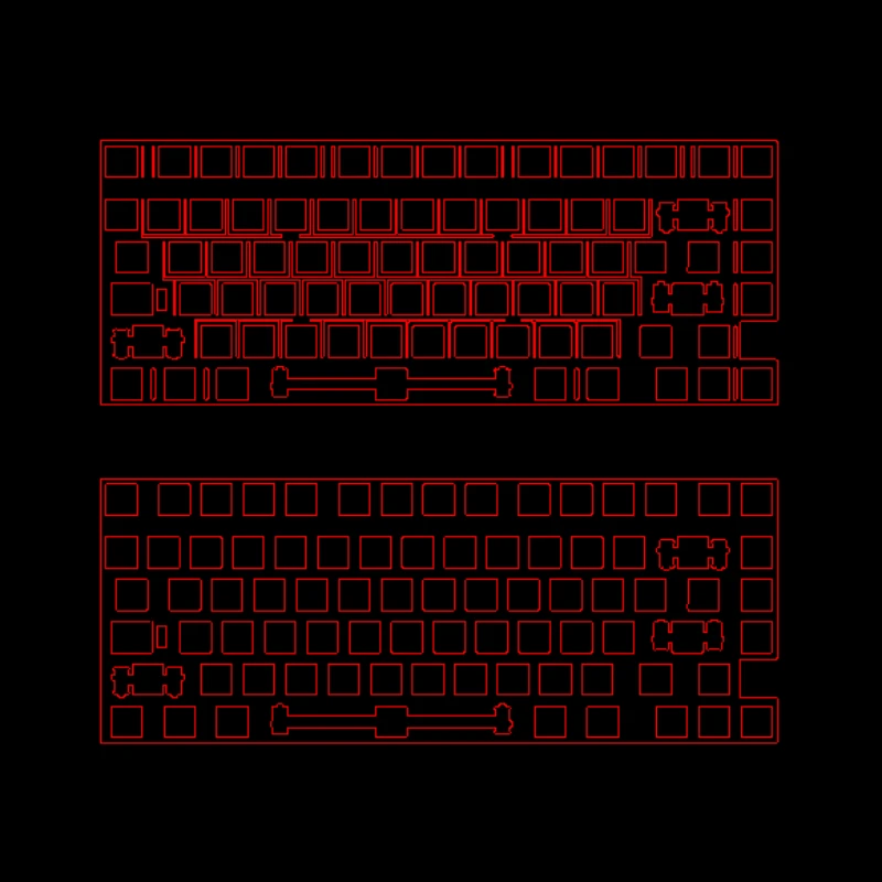Placa de posicionamiento de teclado WAVE75 Pc/pom/pp/fr4/fibra de carbono/aleación de aluminio anodizado plata/latón Material placa de posicionamiento - imagen 2