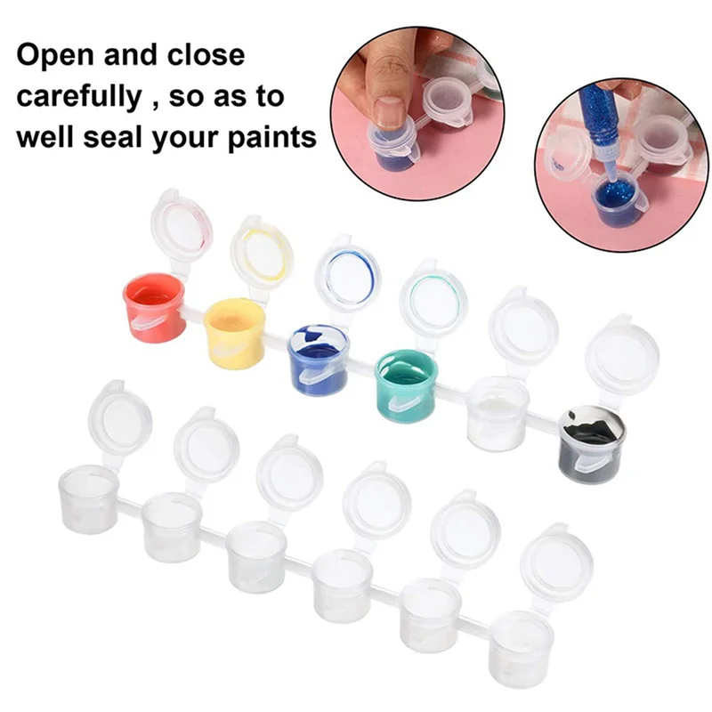 Superior 96 tiras 2Ml tiras de pintura vacías vasos de pintura contenedores de almacenamiento transparentes pintura artes suministros para manualidades 576 macetas en Tota - imagen 4