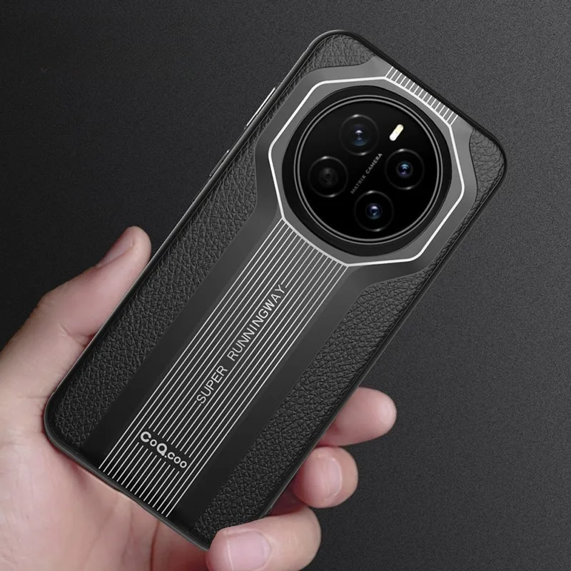 Para Honor Magic 7 Pro 7 funda de lujo con pintura brillante patrón de cuero Litchi + cubierta de borde suave de TPU para HONOR Magic7 - imagen 5