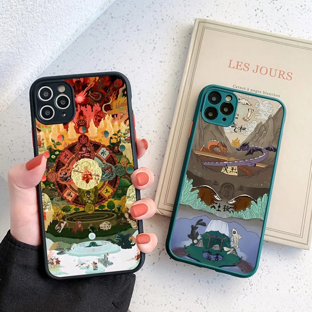 A-Avatars The Last A-Airbender Anime funda de teléfono para IPhone 14 X XR XS 7 8 Plus 11 12 13 Pro MAX 13mini funda mate a prueba de golpes