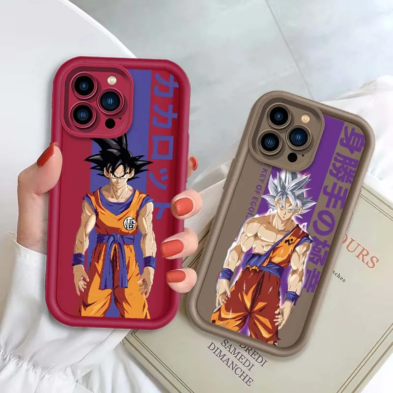 D-Dragon Ball Goku cubierta artística para Apple iPhone 17 16 15 14 13 12 11 Plus Pro Max caja de teléfono con escalera ocular - imagen 2