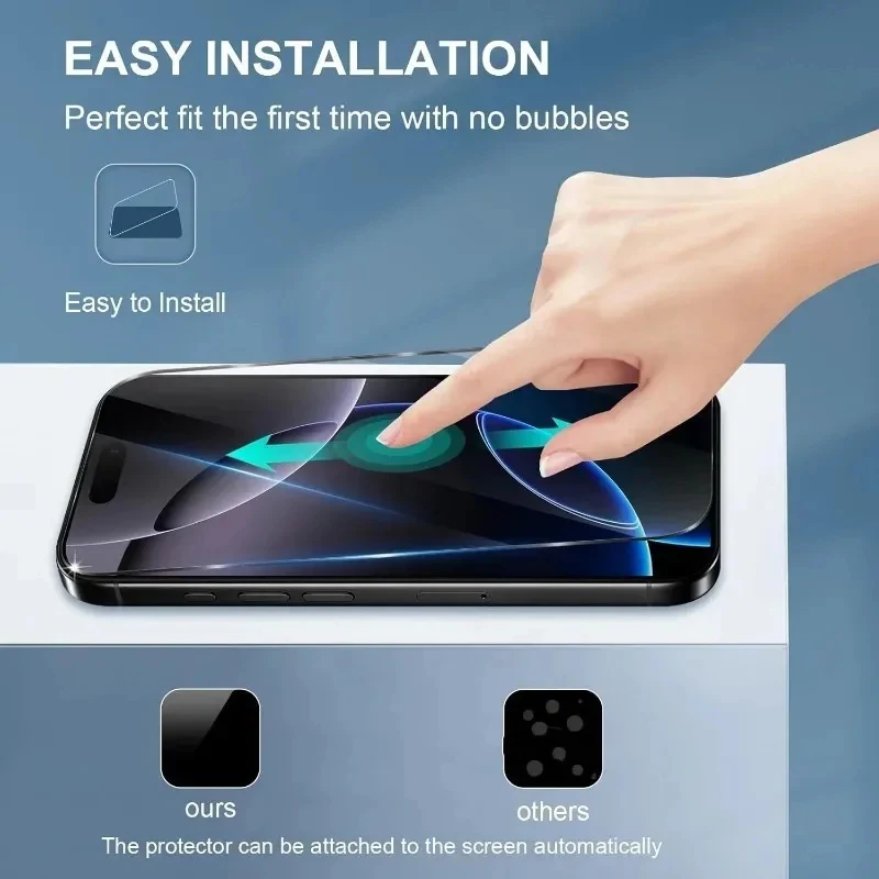 3 piezas de vidrio templado de alta definición para iPhone 16 15 14 Plus 13 12 11 Pro Max Protector de pantalla para iPhone 16 12 Pro Max Glass - imagen 4