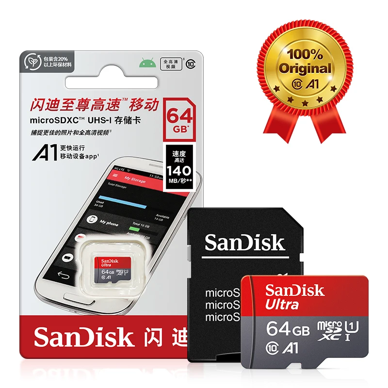 Tarjeta de memoria SanDisk Ultra 256GB 128GB 64GB 32GB A1 tarjeta Micro SD Clase 10 UHS-1 tarjeta Flash TF grabadora de conducción cámara - imagen 2