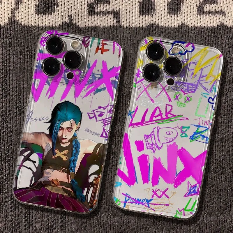 Funda de teléfono con logotipo de Graffiti Jinxs para Samsung A16 A06 A55 A35 A25 A15 A05 A54 A34 A24 A14 A04 A13 A53 A33 contraportada transparente de TPU