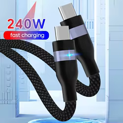 Cable PD de 240W tipo C a tipo C, Cable USB C de carga rápida para Macbook iPhone 17 16 15 Xiaomi Huawei tipo C, Cable de datos del cargador