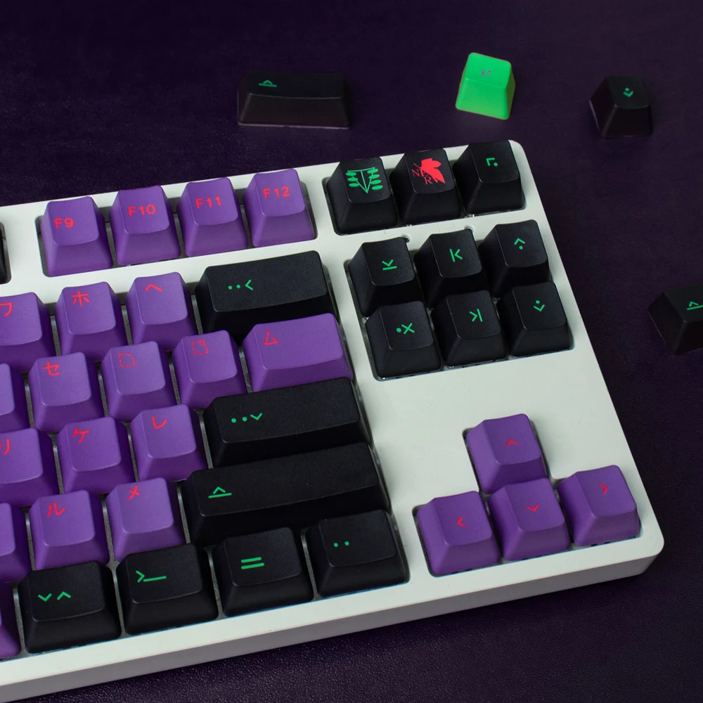 GMK EVA-01 130 teclas Cherry Profile PBT Keycap DYE_SUB teclas japonesas en inglés para teclado mecánico 61/64/68/75/84/87/96/980 - imagen 5