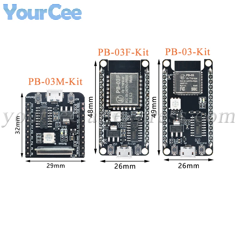 PB-03 PB-03M PB-03F BLE 5,2 PB-03M-Kit de baja potencia PB-03F-Kit PB-03Kit Módulo de placa de desarrollo PCB antena integrada