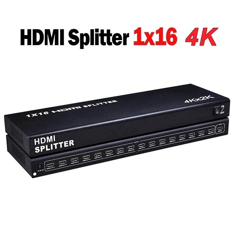 Divisor HDMI 4K 1x16, distribuidor HDMI profesional 1x8 1x10, pantalla multipantalla, convertidor de vídeo, cámara, PC a múltiples monitores - imagen 4