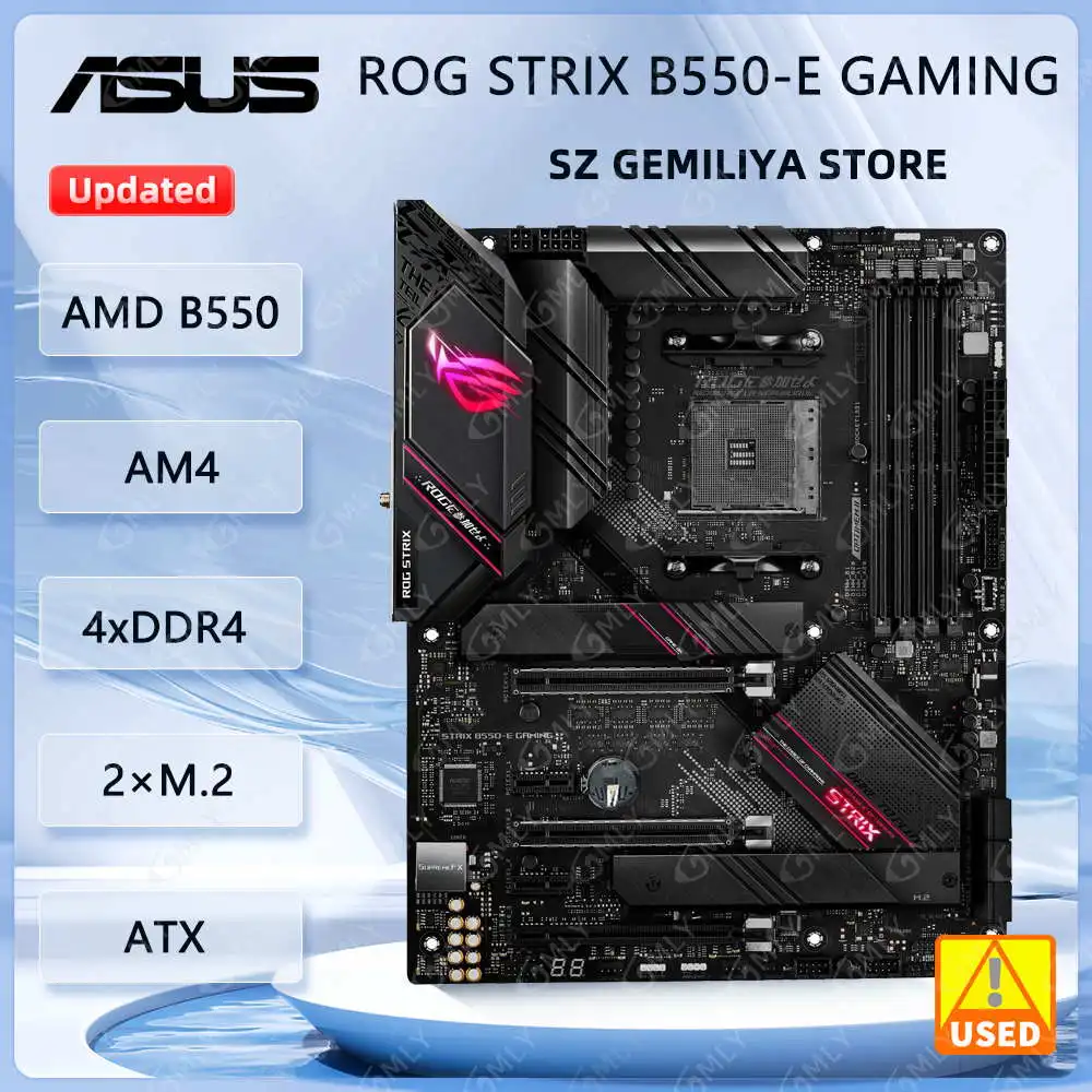 Placa base para juegos ASUS ROG STRIX B550-E, Socket AM4 AMD B550 DDR4 128GB M.2 SSD, compatible con CPU AMD Ryzen 5600 5700 3900 4500 4300