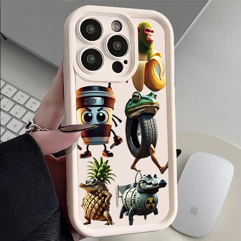 Funda de ideas ingeniosas para iPhone 11 12 13 14 15 16PRO MAX PLUS Cobertura completa de lentes Prevención de caídas Funda de teléfono de tpu