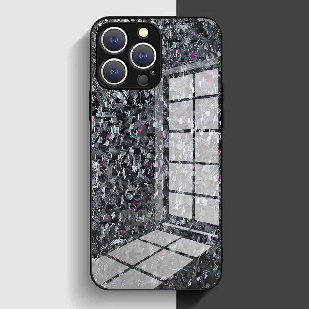 Funda de teléfono de fibra de carbono forjada para Samsung Galaxy S25 S24 S23 S22 S21 S20 S10 S10E Ultra Plus FE 4G 5G, funda trasera de silicona de vidrio - imagen 2