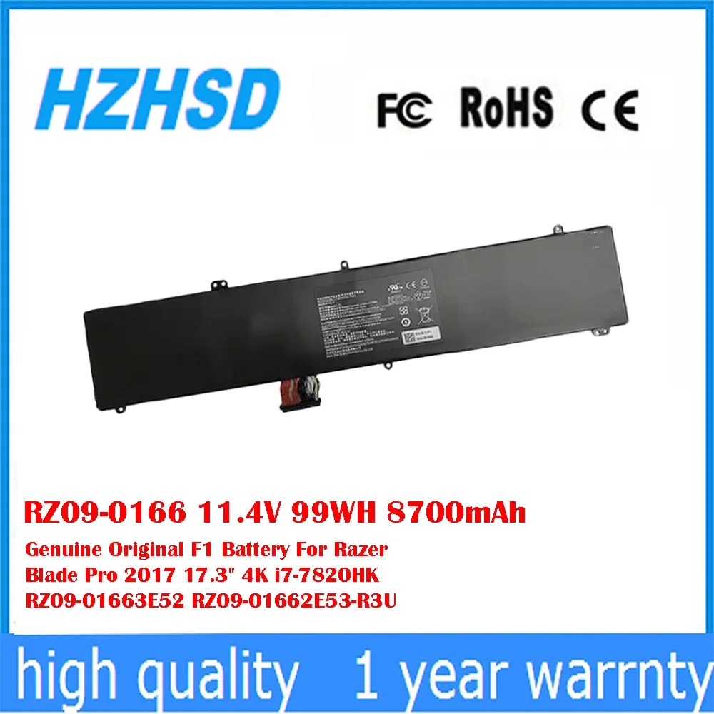 RZ09-0166 11,4 V 99WH 8700mAh batería Original y genuina F1 para Razer Blade Pro 17,3 ''4K i7-7820HK RZ09-01663E52 RZ09-01662E53-R3U