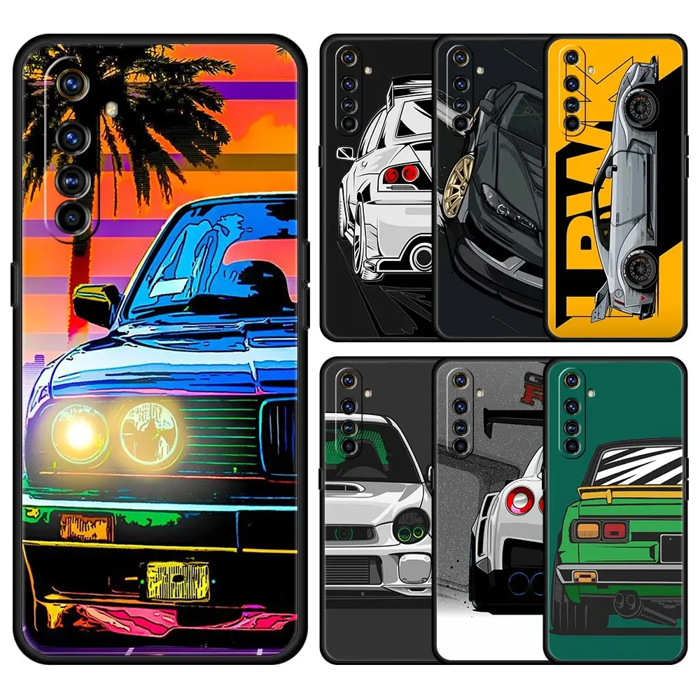 Japón JDM coches deportivos para Realme GT Neo 2 3 3T 5 funda de teléfono 12 11 5G 10 9 8 5G 7 6 GT5 GT3 GT2 Pro C21 C11 C25 C35