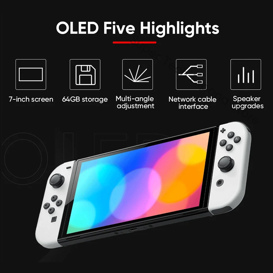 Nintendo Switch Modelo OLED Pantalla de 7 pulgadas Joy‐Con Mango Audio mejorado Consola ajustable Modo de TV estable Videojuego - imagen 4