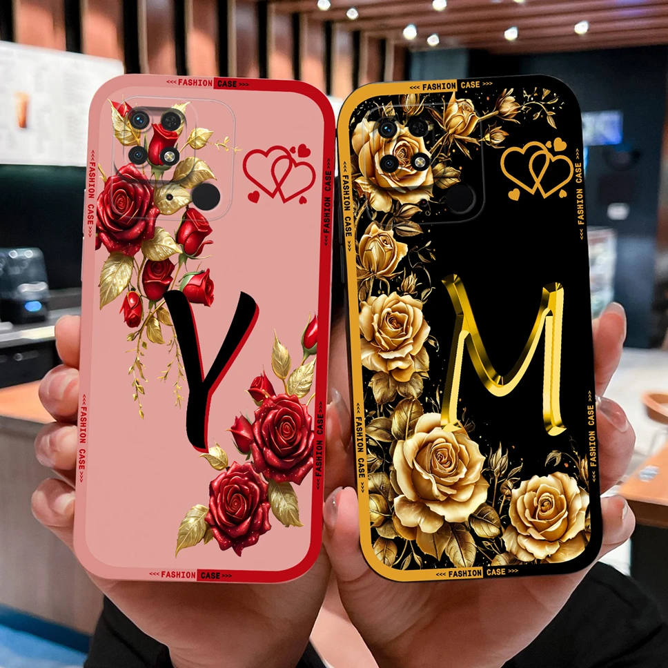 Para Redmi 10C 10X 10A 10 funda de teléfono con letras bonitas funda trasera de silicona líquida suave a prueba de golpes para Redmi10C 10X10 A Shell