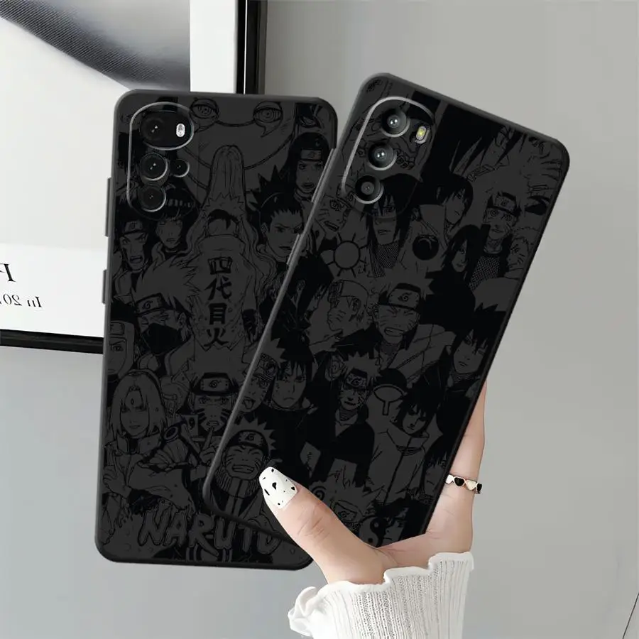 Funda para Motorola Mot G32 Edge 20 Pro 30 Lite G53 G30 G51 G73 G52 G71 G60 G50 G22 Edge40 G60s cubierta de teléfono negra personajes G31 - imagen 2