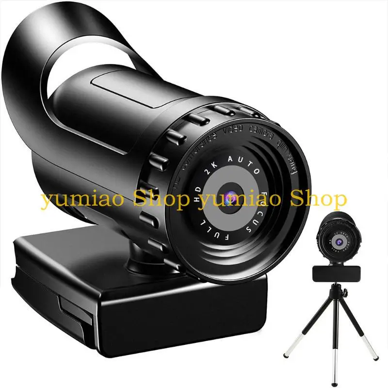 587B 2K 4K Cámara web definición con enfoque automático para computadora con micrófono para llamadas en Teac