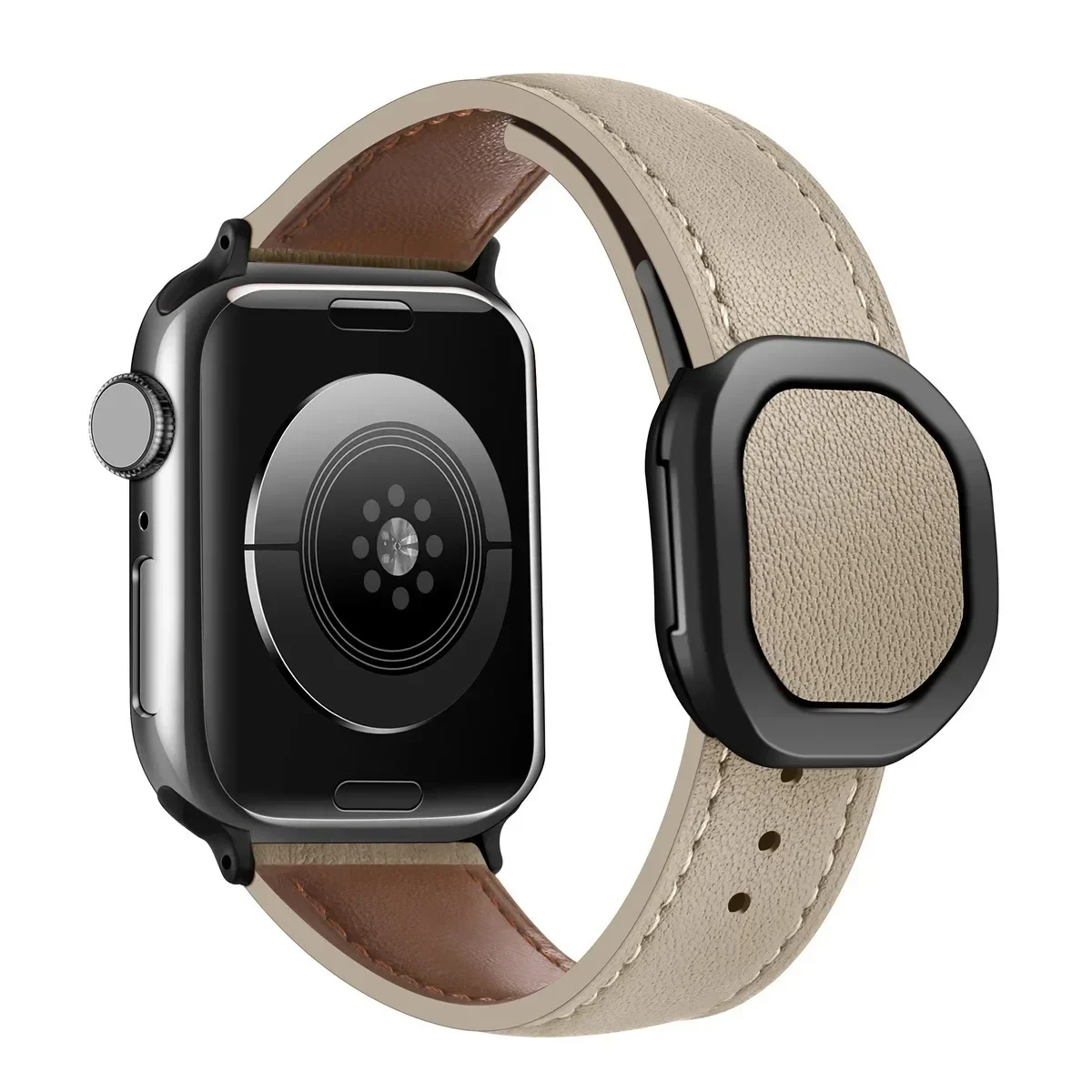 Correa de reloj para Apple Watch 42/44/45/46/49mm 40/41mm correa de reloj de moda de cuero PU para reloj serie Ultra2 11/10/9/8/7/6 - imagen 4