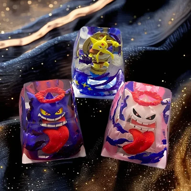Pokemon Gengar Blastoise Charizard Metagross Keycaps tapa de llave transparente de resina personalizada gorra de teclado de ordenador creativa mecánica - imagen 2