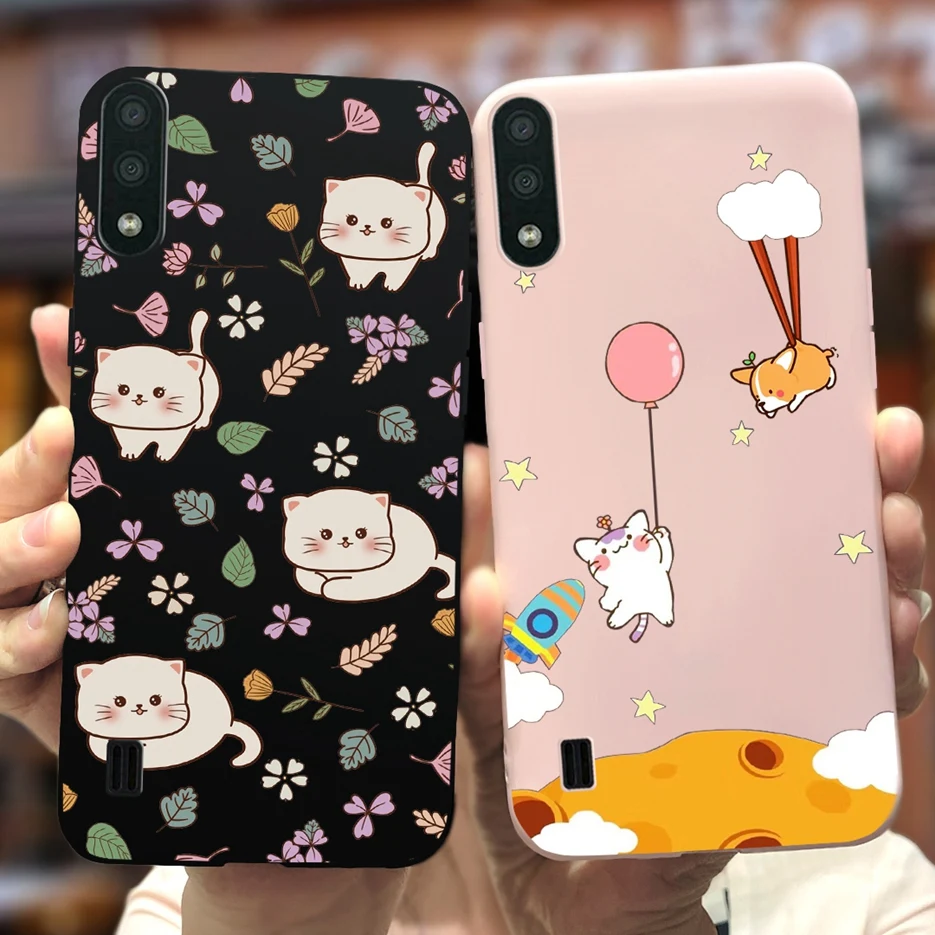 Para Samsung Galaxy A01 funda M01 Popular caramelo pintado contraportada suave TPU funda de teléfono para Samsung A01 Galaxy M01 A 01 Fundas Capa - imagen 2