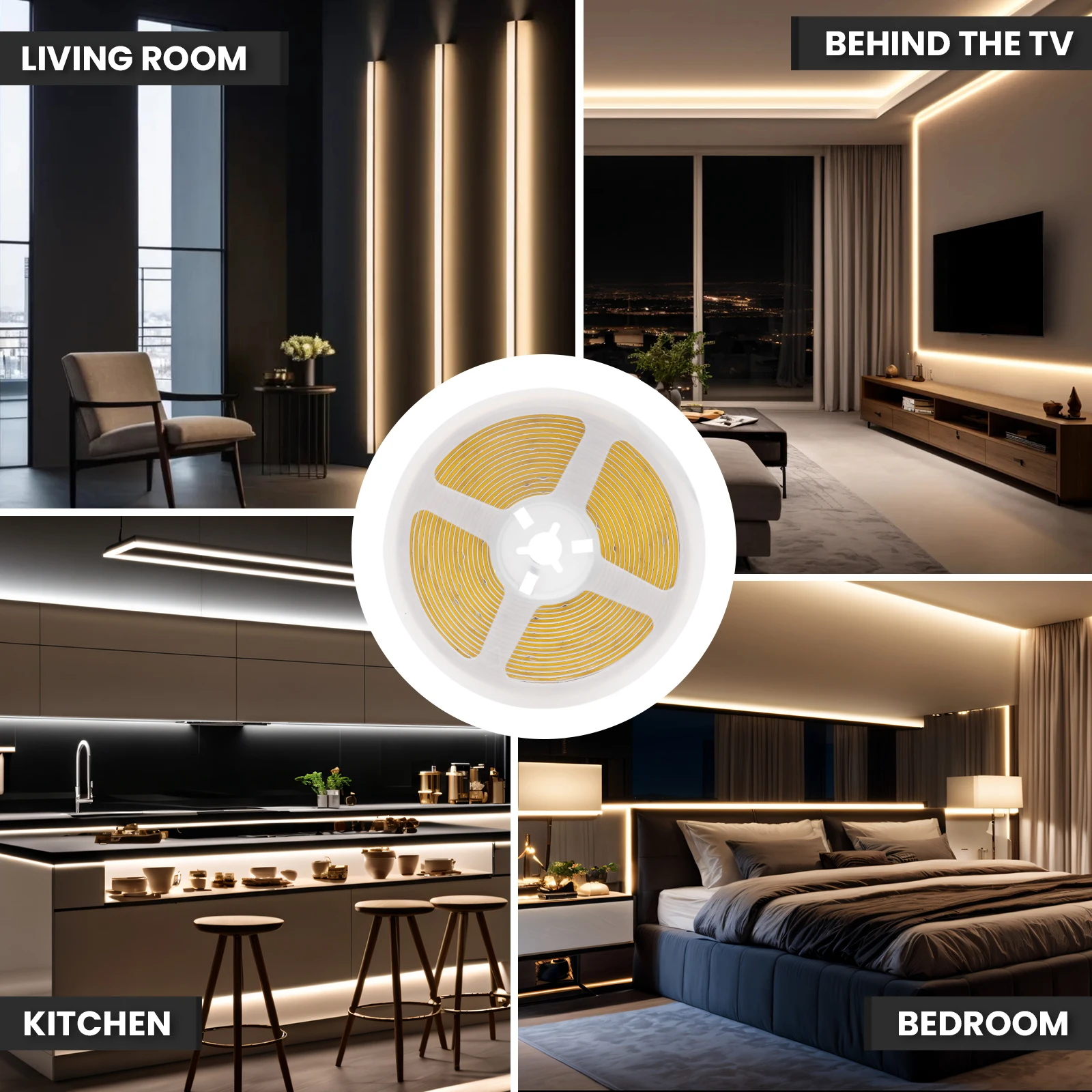 Lámpara de retroiluminación LED regulable para espejo de maquillaje, tira COB USB de 5V, superbrillante, 320LED/m, para tocador de baño, con Interruptor táctil - imagen 5