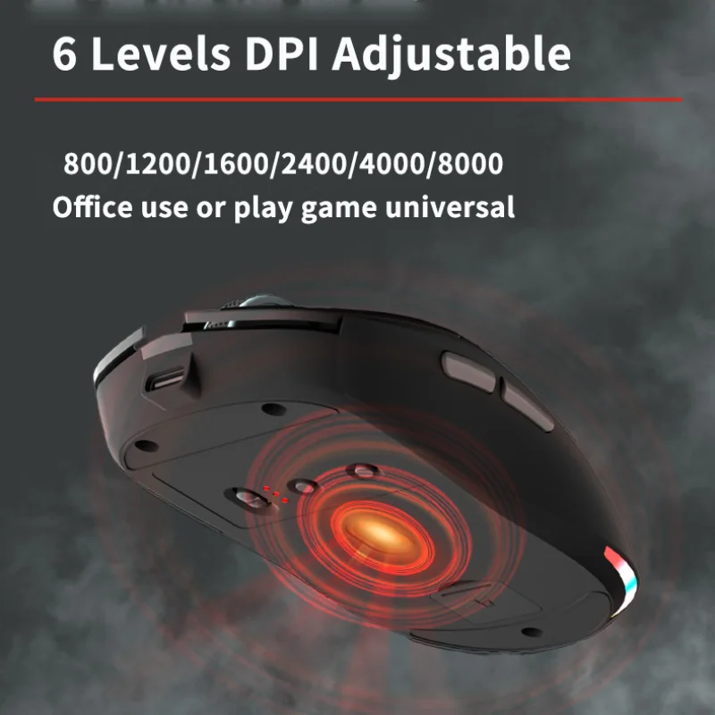Ratón multimodo Diseño ergonómico Con cable Conexión Bluetooth 2,4G Efecto de luz RGB Programación macro Uso de oficina o reproducción de ratones de juego - imagen 5