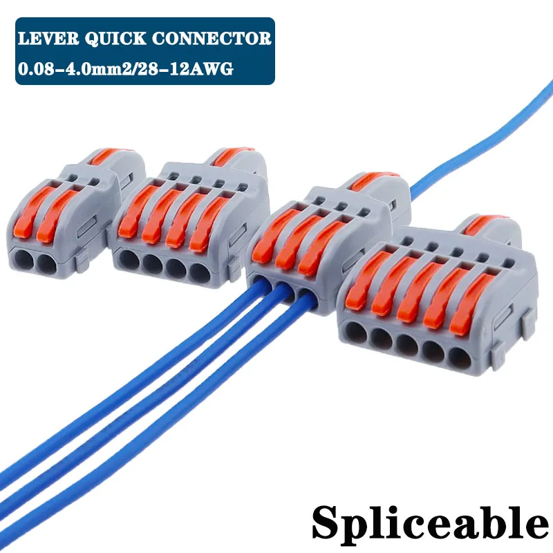 Divisor de salida de 1 entrada, 2/3/4/5, conector de Cable de empalme rápido, bloque de terminales de Cable eléctrico, empuje con palanca de operación - imagen 3