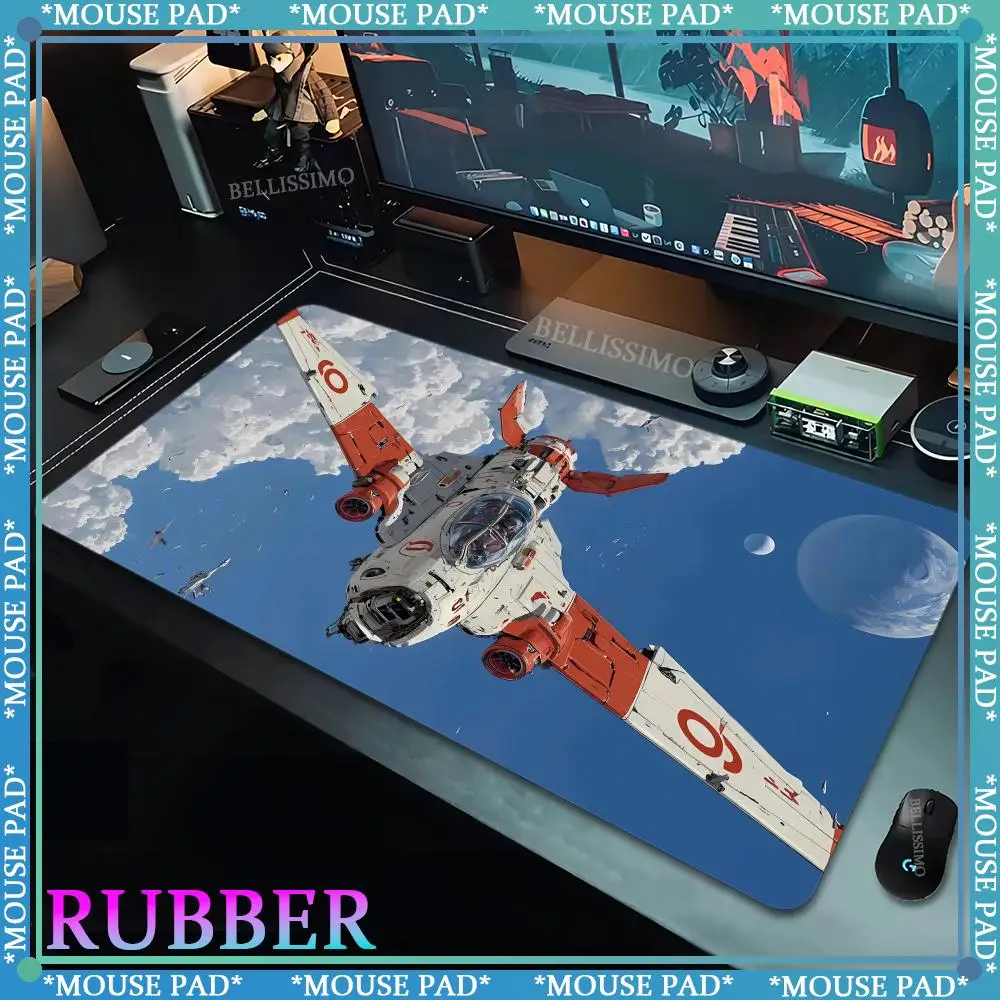 Alfombrilla de ratón con diseño de avión de combate grande, alfombrilla de goma antideslizante para mesa de juegos de oficina y ordenador, alfombrilla de ratón para teclado, alfombrillas de escritorio, 900x400