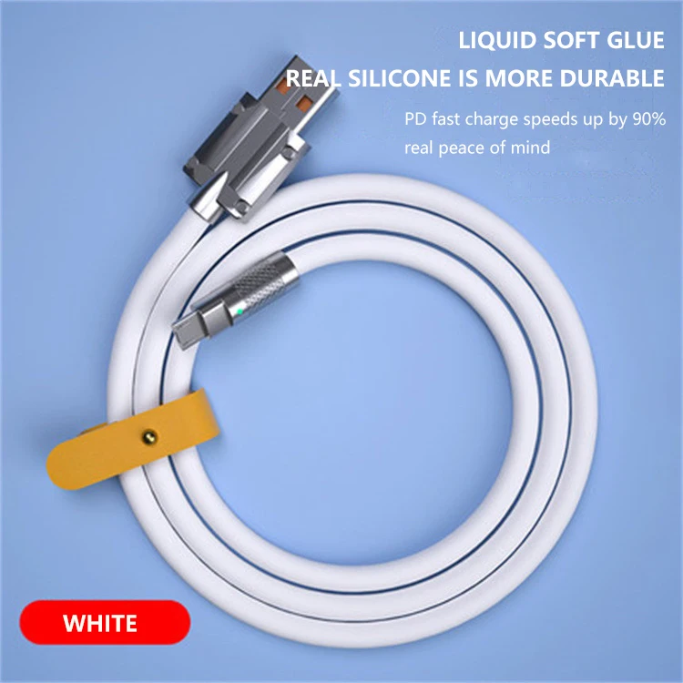 UTHAI XJ-Cable de datos de silicona líquida de aleación de Zinc de carga rápida, 120W, Bold 6,0, para Android tipo c - imagen 5