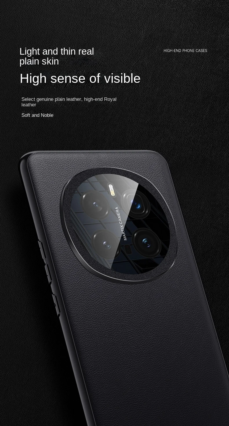 Para Huawei Honor Magic 7 Pro funda de lujo de cuero vegano grano mate funda protectora trasera para Honor Magic 7 7Pro carcasa de teléfono - imagen 5