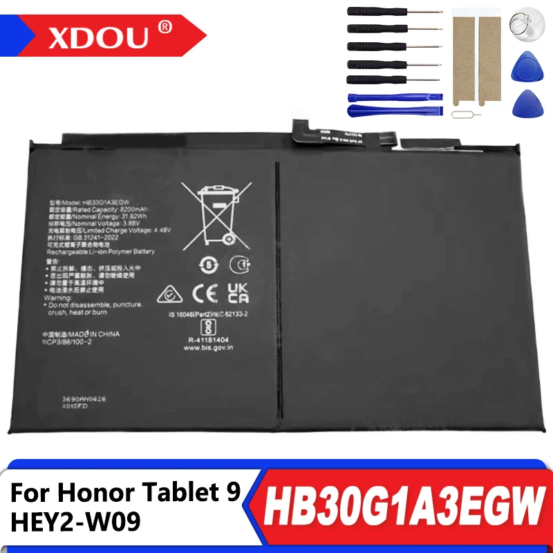 100% batería nueva 8200mAh HB30G1A3EGW para Honor Pad 9, HEY2-W09 batería de teléfono móvil + herramientas