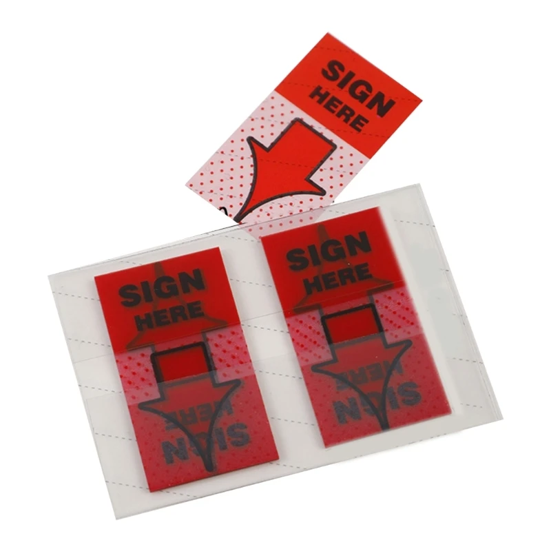 Pegatinas Sign Here, pestañas fáciles publicar con dispensador para libros anotaciones escolares, oficina, lectura, K1KF, - imagen 3