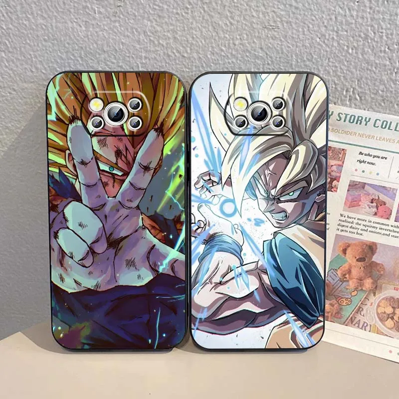 D-Dragon B-Balls G-Goku Anime para Xiaomi Mi Poco F3 F4 F5 F6 X3 X4 X5 X6 X7 M3 M4 M5s M5 M6 GT Pro 5G funda negra para teléfono - imagen 2