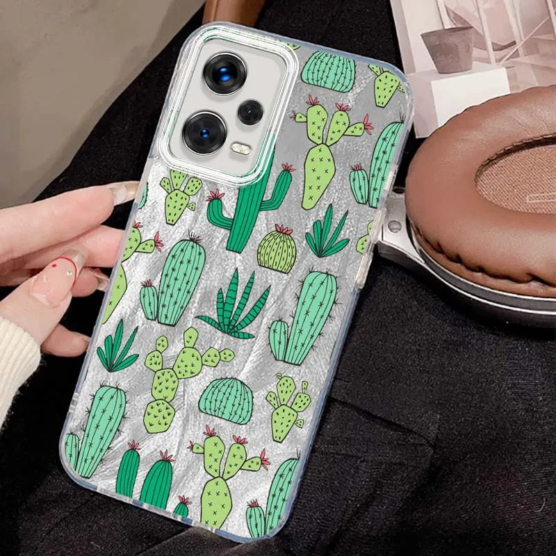 Funda con patrón de Cactus a la moda para Xiaomi Redmi 9 9A 9AT 9C 10A 9T 10 10X 11A 12C 12 13C 13R 14C, funda de teléfono con textura de pluma principal - imagen 4