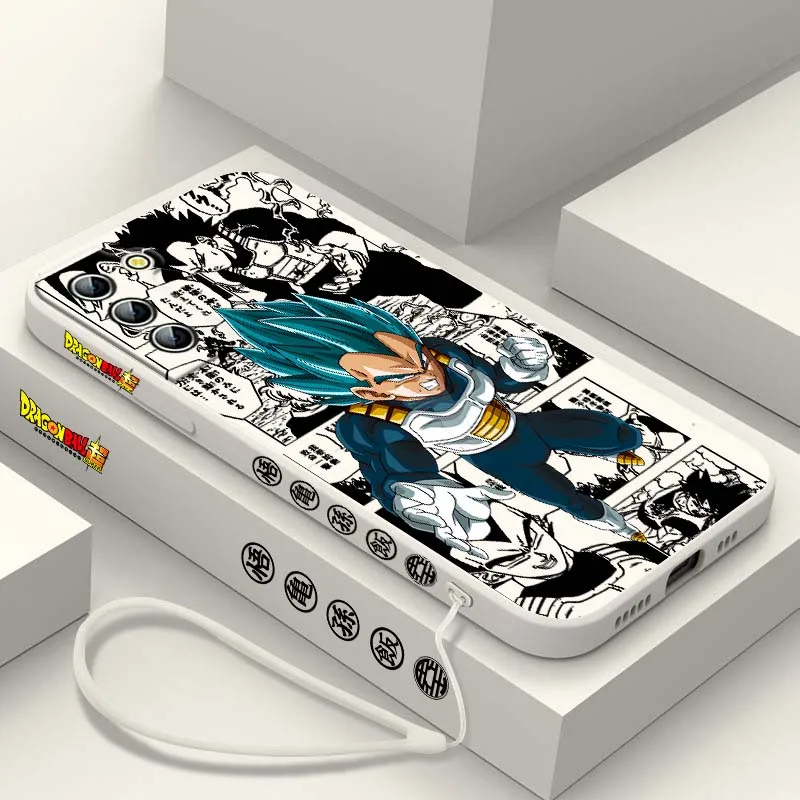 Funda genial de Anime d-dragon Ball Vegeta para Samsung Galaxy S25 S24 S23 S22 S21 S10 FE Plus Ultra 5G, funda de teléfono con cuerda izquierda líquida - imagen 4
