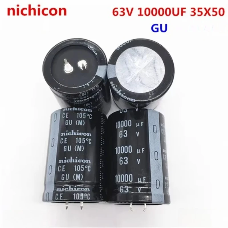 2 uds/5 uds 10000uf/63v Nichicon GU serie 35x50mm 63V10000uF condensador electrolítico PSU a presión