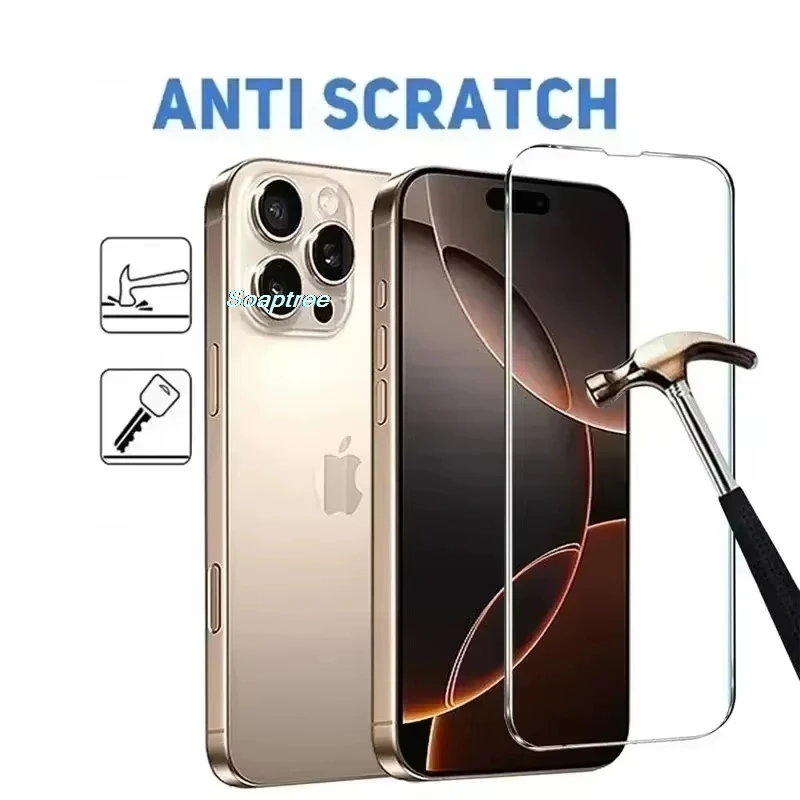 1-2 uds vidrio Protector para iPhone 17 Pro MAX 16 15 14 13 12 Mini 11 Air XS 6 7 8 Plus 16e Protector de pantalla película de vidrio templado - imagen 4