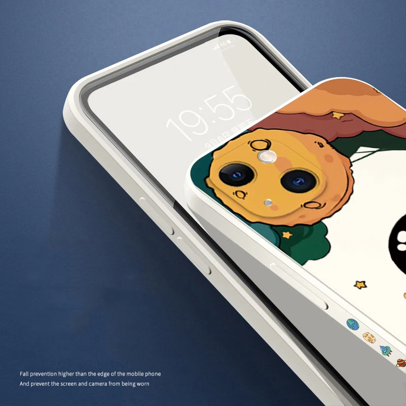 Funda de teléfono con bonito astronauta espacial de dibujos animados para iPhone 15, funda de silicona mate para iPhone 14, 13, 12, 11 Pro Max XR XS X 7, 8, 15 Plus - imagen 4