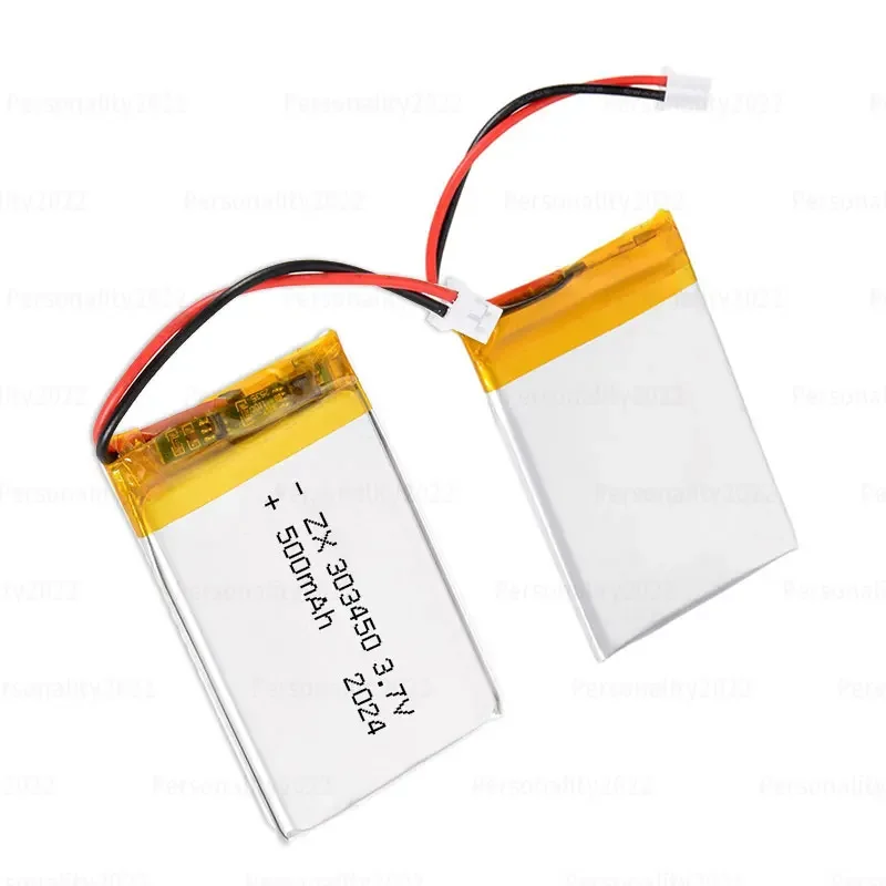 303450 Batería 500mAh Baterías de Iones de Litio de Polímero 3.7V 033450 LiPo para grabadora de unidad de DVD Monitor GPD celda Li Po recargable - imagen 5