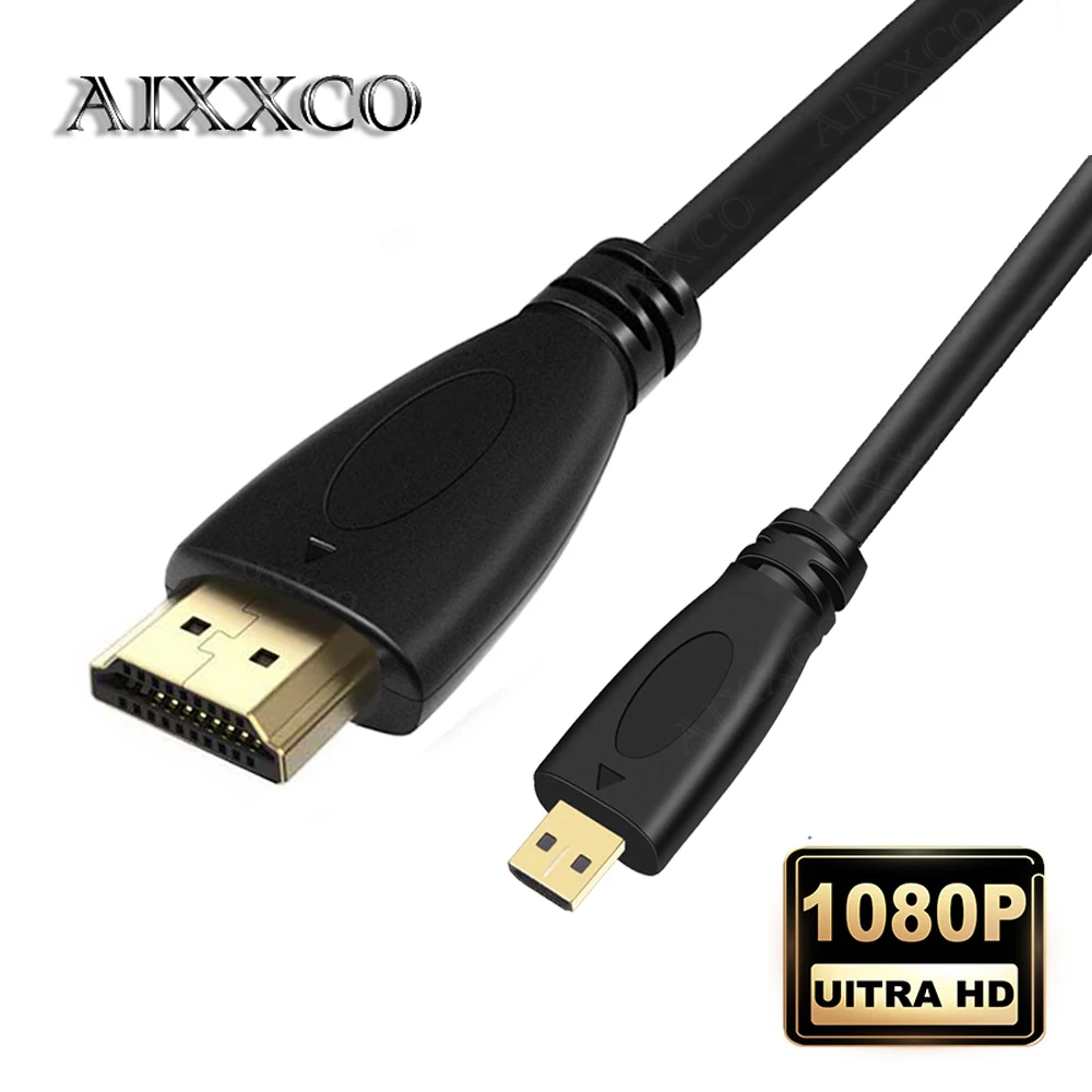AIXXCO 1m 1,5m 2m 3m V1.4 macho a macho Compatible con HDMI a Micro HDMI Cable 1080p 1440p para HDTV PS3 XBOX 3D