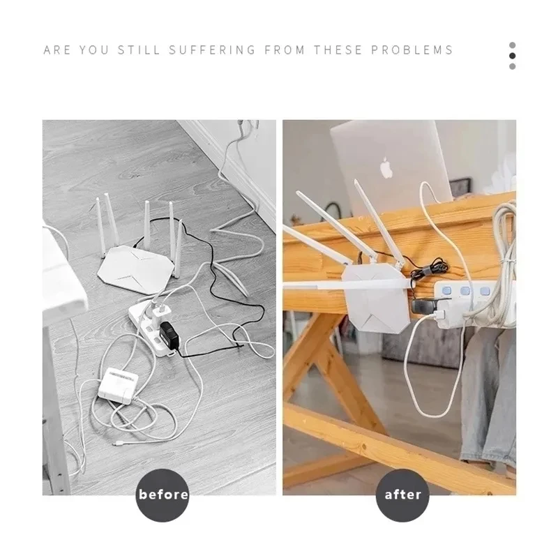 Organizador de cables, ganchos de pared adhesivos de doble cara, colgador con ventosa, soporte de almacenamiento de pared, Clips de gestión de cables, 1/5/10 Uds. - imagen 3