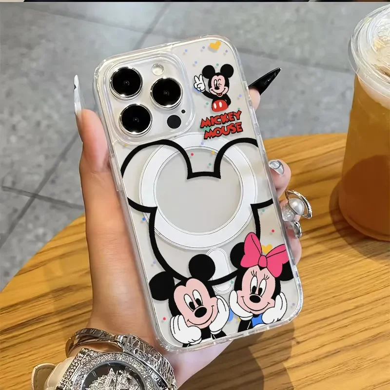 M-Mickey m-minnie Mouse para funda magnética Magsafe para iPhone 17 AIR 16 15 14 13 12 11 PRO MAX 16e MINI 16 PLUS Y2K
