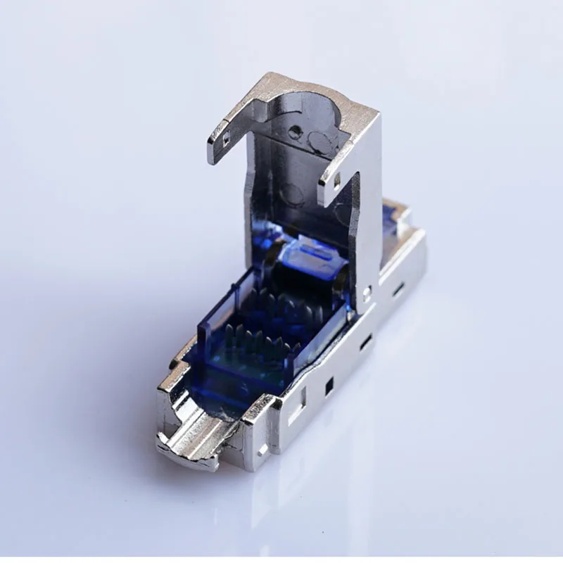 Conector RJ45 CAT 6A Cat 7 CAT 8, enchufe de terminación RJ45 sin herramientas, reutilizable, blindado para Cables Ethernet, 10Gbps, PoE, 2 uds. - imagen 5