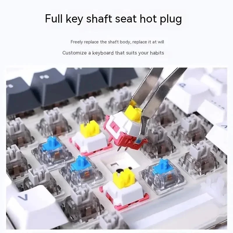 Teclado mecánico AULA F87 Pro 2,4g/Usb/Bluetooth modo Tri inalámbrico 87 teclas Rgb junta Pbt silenciador de 5 capas tecla completa sin impacto - imagen 5