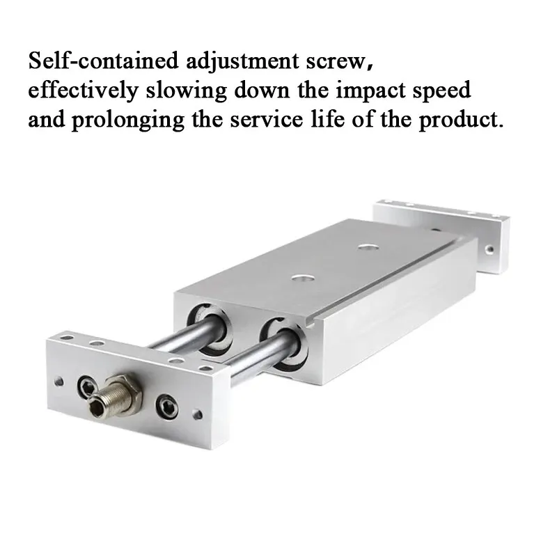STMB-cilindro de Gas de aire comprimido, varilla de doble pistón de 10, 16, 20 y 25mm, cilindro deslizante de carrera ajustable - imagen 4