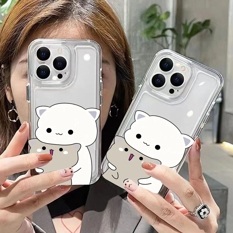 Funda de teléfono para Samsung Galaxy A55 A54 A53 A56 A35 A33 A15 S25 S24 Ultra S23 S21 FE S22 Plus lindo Animal gato funda de silicona suave - imagen 2
