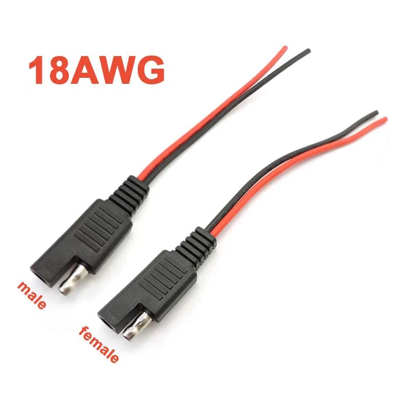 Cable de extensión de alimentación SAE de 18AWG, enchufe SAE de 10A, Cable de alimentación SAE de 1 a 2, adaptador de conexión rápida, desconexión de conector de 2 pines - imagen 3